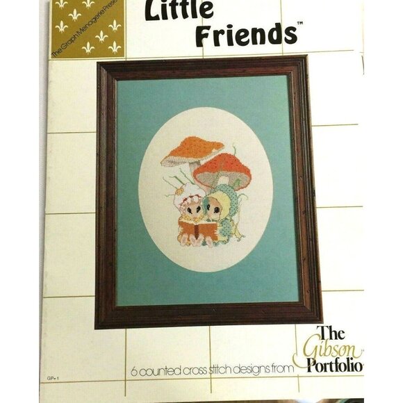 Cross Stitch Little Friends Gibson Portfolio Pattern 6 Ct Designs Mice Vintage - Picture 4 of 4